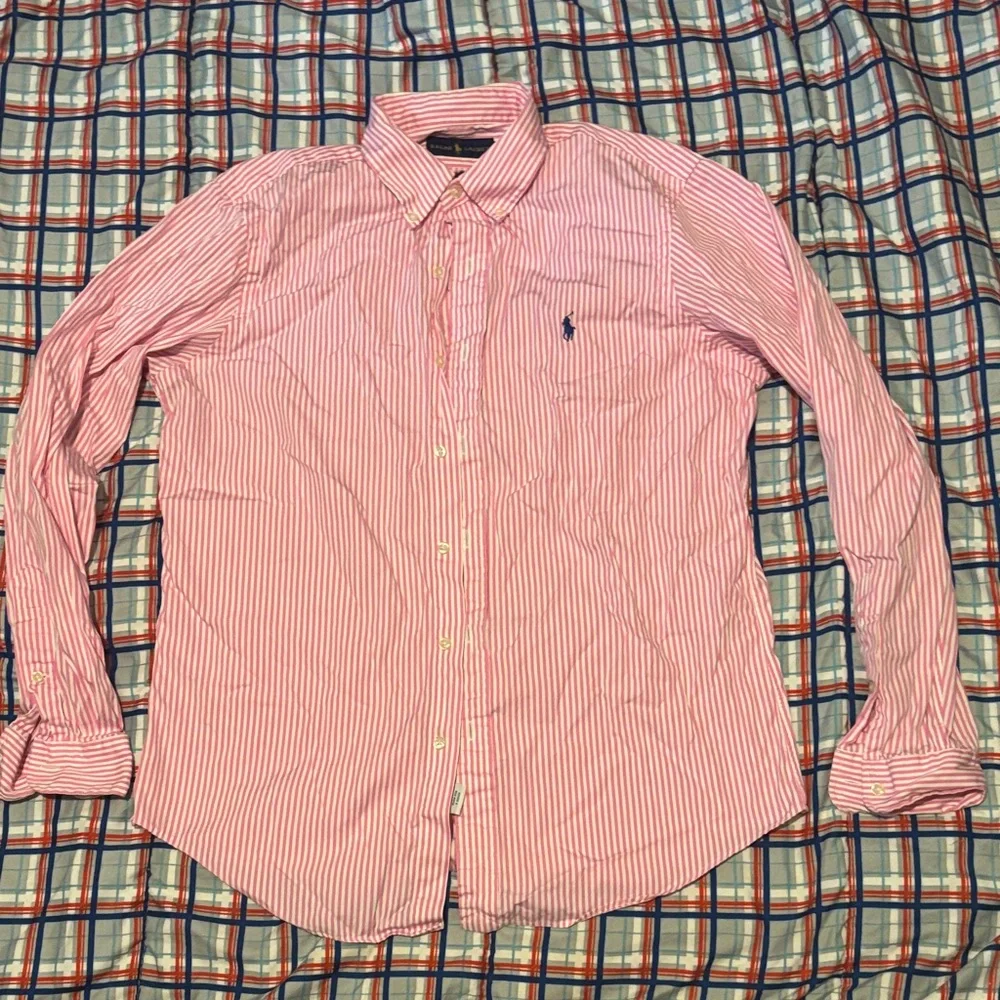 Polo by Ralph Lauren Pink and White Striped Button-Up Shirt - Picture 4 of 11